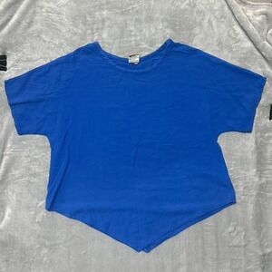 Abaca Blue Casual Short Sleeve‎ Tunic Top Size 2